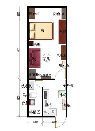 翻新老公家的旧房子 20平米一室甜蜜婚房(图) (2)
